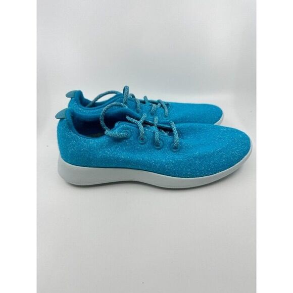 Allbirds Wool Runners Thrive Teal 0422 NV1 Men Size 9 New blue white knit runner - Picture 5 of 5